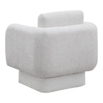 Alessandra Chenille Fabric Upholstered Swivel Accent Chair in Cream