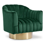 Farrah Velvet Upholstered Swivel Accent Chair in Green
