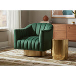 Farrah Velvet Upholstered Swivel Accent Chair in Green