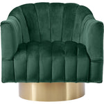 Farrah Velvet Upholstered Swivel Accent Chair in Green