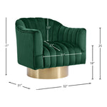 Farrah Velvet Upholstered Swivel Accent Chair in Green