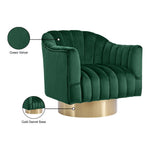 Farrah Velvet Upholstered Swivel Accent Chair in Green