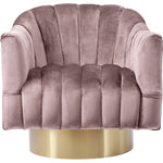 Farrah Velvet Upholstered Swivel Accent Chair in Pink