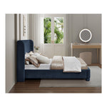 Penny Chenille Fabric Upholstered King Bed in Navy