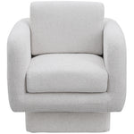 Alessandra Chenille Fabric Upholstered Swivel Accent Chair in Cream