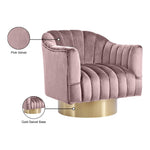 Farrah Velvet Upholstered Swivel Accent Chair in Pink