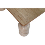 Ferrara Marble Base And Oak Wood Top Coffee Table (3 Boxes) in Beige