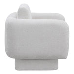 Alessandra Chenille Fabric Upholstered Swivel Accent Chair in Cream