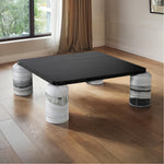 Ferrara Marble Base And Oak Wood Top Coffee Table (3 Boxes) in Panda