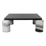 Ferrara Marble Base And Oak Wood Top Coffee Table (3 Boxes) in Panda