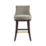 Lucia Chenille Wood Upholstered Barstool in Taupe