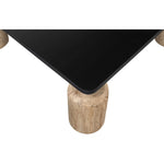 Ferrara Oak Wood Top And Travertine Base Coffee Table (3 Boxes) in Natural
