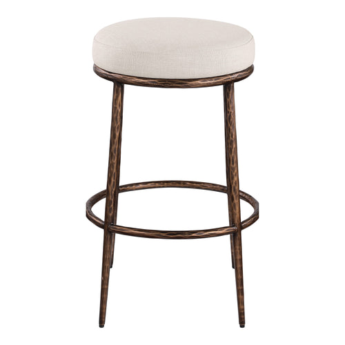 Ferro Performance Fabric Upholstered Bar Stool in Beige