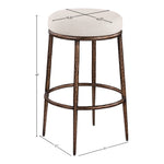 Ferro Performance Fabric Upholstered Bar Stool in Beige