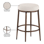 Ferro Performance Fabric Upholstered Bar Stool in Beige