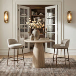 Ferro Performance Fabric Upholstered Bar Stool in Beige