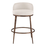 Ferro Performance Fabric Upholstered Bar Stool in Beige