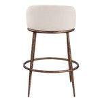 Ferro Performance Fabric Upholstered Bar Stool in Beige