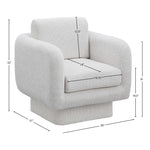 Alessandra Chenille Fabric Upholstered Swivel Accent Chair in Cream