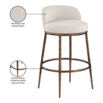 Ferro Performance Fabric Upholstered Bar Stool in Beige