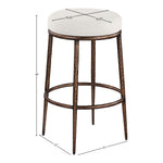 Ferro Performance Fabric Upholstered Bar Stool in Cream