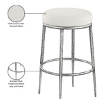 Ferro Performance Fabric Upholstered Bar Stool in Cream