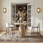 Ferro Performance Fabric Upholstered Bar Stool in Cream