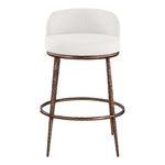 Ferro Performance Fabric Upholstered Bar Stool in Cream