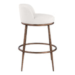 Ferro Performance Fabric Upholstered Bar Stool in Cream