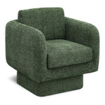 Alessandra Chenille Fabric Upholstered Swivel Accent Chair in Green