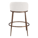 Ferro Performance Fabric Upholstered Bar Stool in Cream
