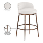 Ferro Performance Fabric Upholstered Bar Stool in Cream