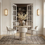 Ferro Performance Fabric Upholstered Bar Stool in Cream