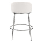 Ferro Performance Fabric Upholstered Bar Stool in Cream