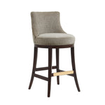 Lucia Chenille Wood Upholstered Barstool in Taupe