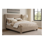 Penny Chenille Fabric Upholstered Queen Bed in Beige