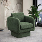 Alessandra Chenille Fabric Upholstered Swivel Accent Chair in Green
