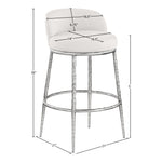 Ferro Performance Fabric Upholstered Bar Stool in Cream