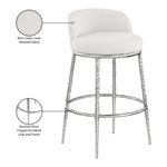Ferro Performance Fabric Upholstered Bar Stool in Cream