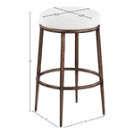 Ferro Performance Fabric Upholstered Bar Stool in White