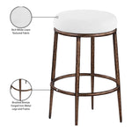 Ferro Performance Fabric Upholstered Bar Stool in White