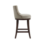 Lucia Chenille Wood Upholstered Barstool in Taupe