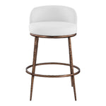 Ferro Performance Fabric Upholstered Bar Stool in White