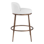 Ferro Performance Fabric Upholstered Bar Stool in White