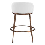 Ferro Performance Fabric Upholstered Bar Stool in White