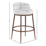 Ferro Performance Fabric Upholstered Bar Stool in White