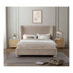 Penny Chenille Fabric Upholstered Queen Bed in Beige