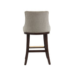 Lucia Chenille Wood Upholstered Barstool in Taupe