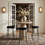 Ferro Performance Fabric Upholstered Bar Stool in Black
