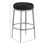 Ferro Performance Fabric Upholstered Bar Stool in Black